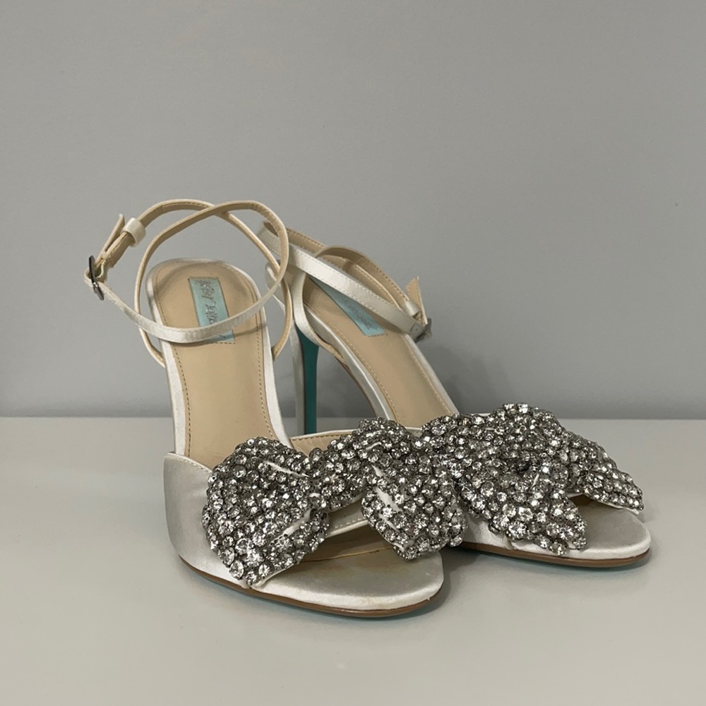 Blue by Betsey Johnson Rhinestone Bow Heel